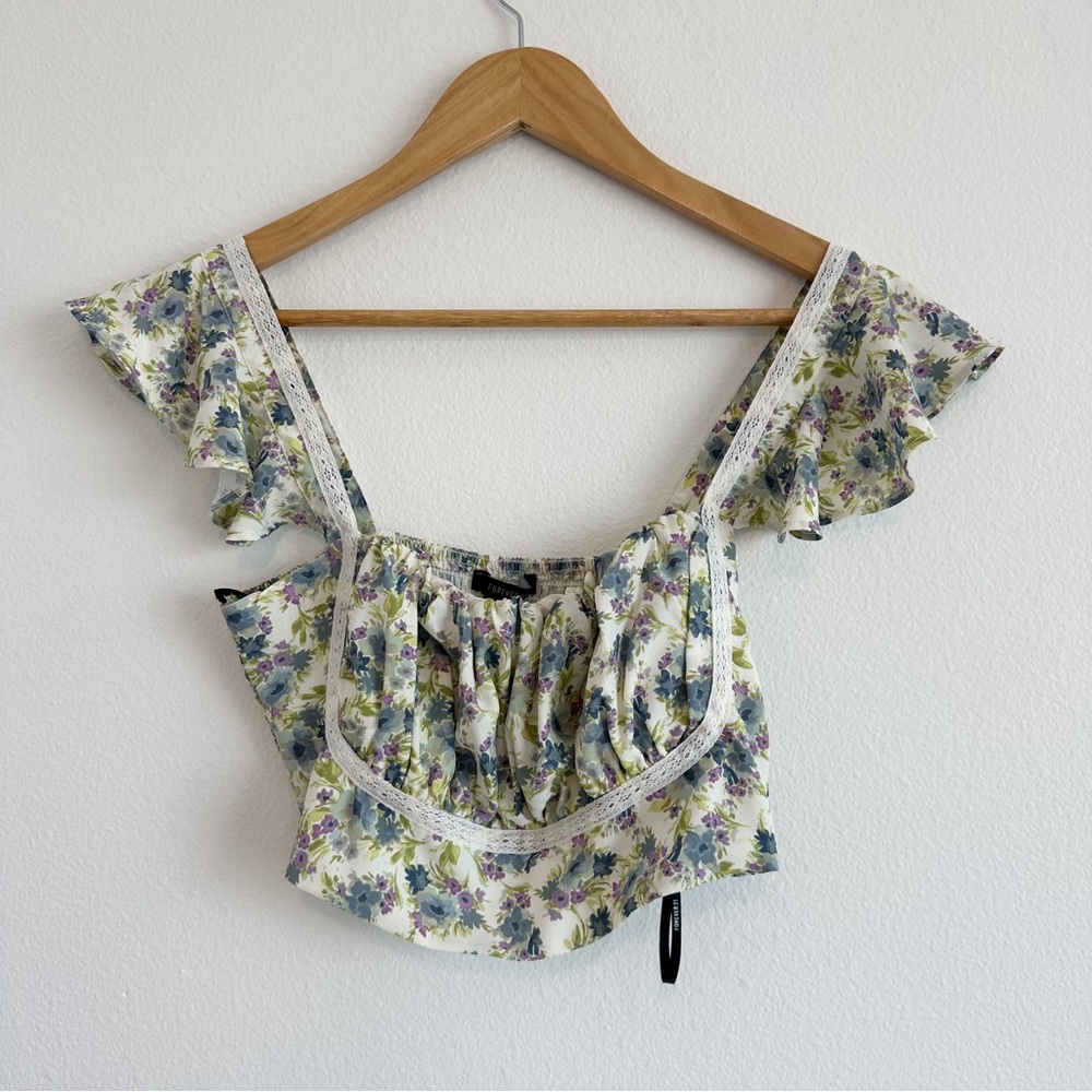 SET: Forever 21 Floral Print Crop Top & Maxi Skirt - Picture 15 of 16